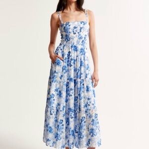 Abercrombie & Fitch Smocked Bodice Maxi Dress